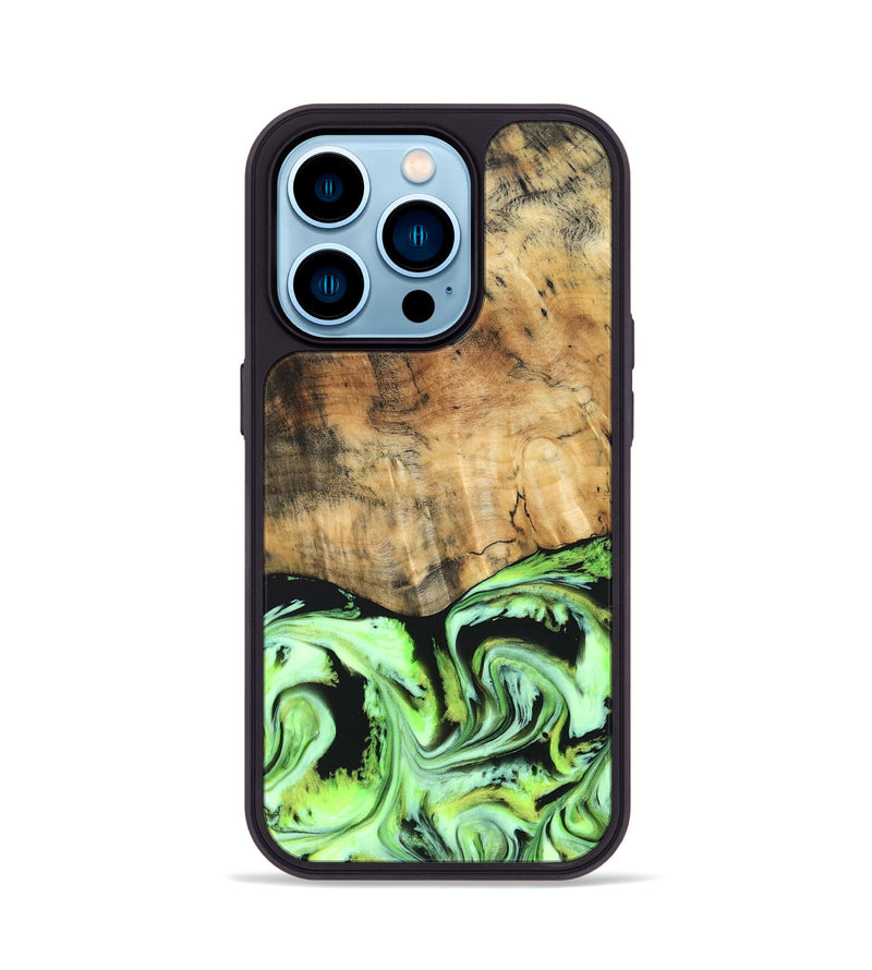 iPhone 14 Pro Wood Phone Case - Domenic (Neon, 830532)