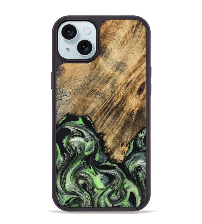 iPhone 15 Plus Wood Phone Case - Selma (Green, 830534)