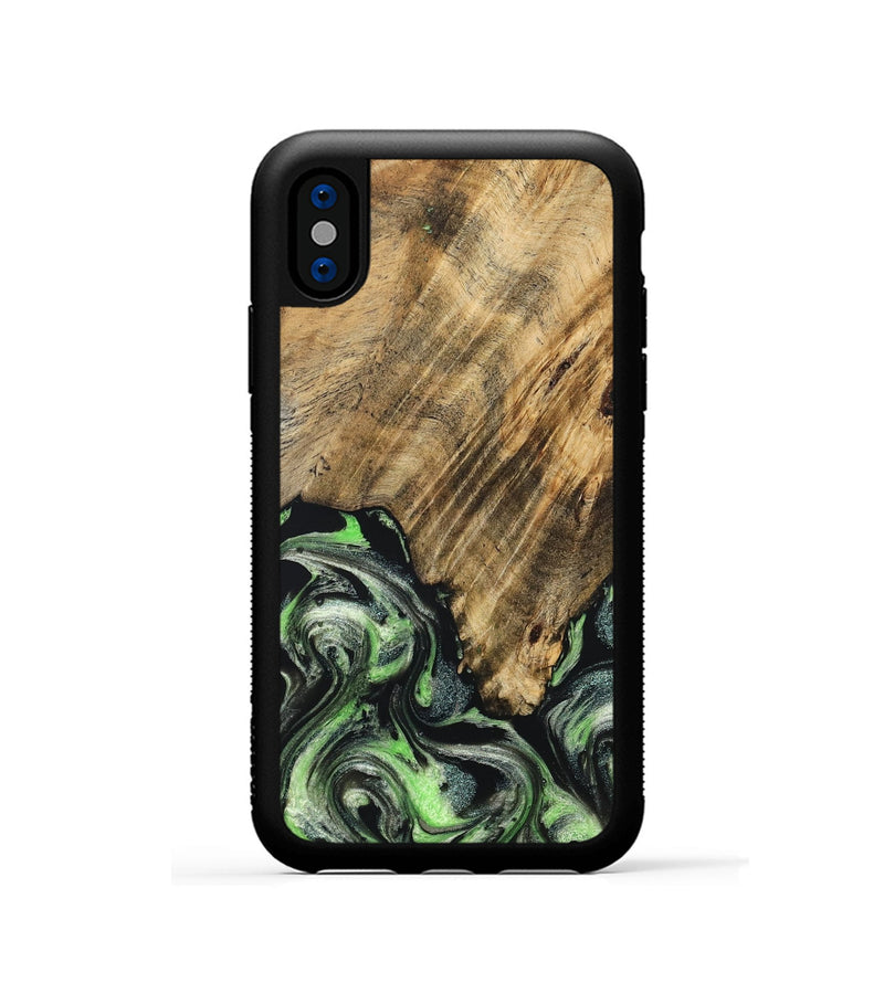 iPhone Xs Wood Phone Case - Selma (Green, 830534)
