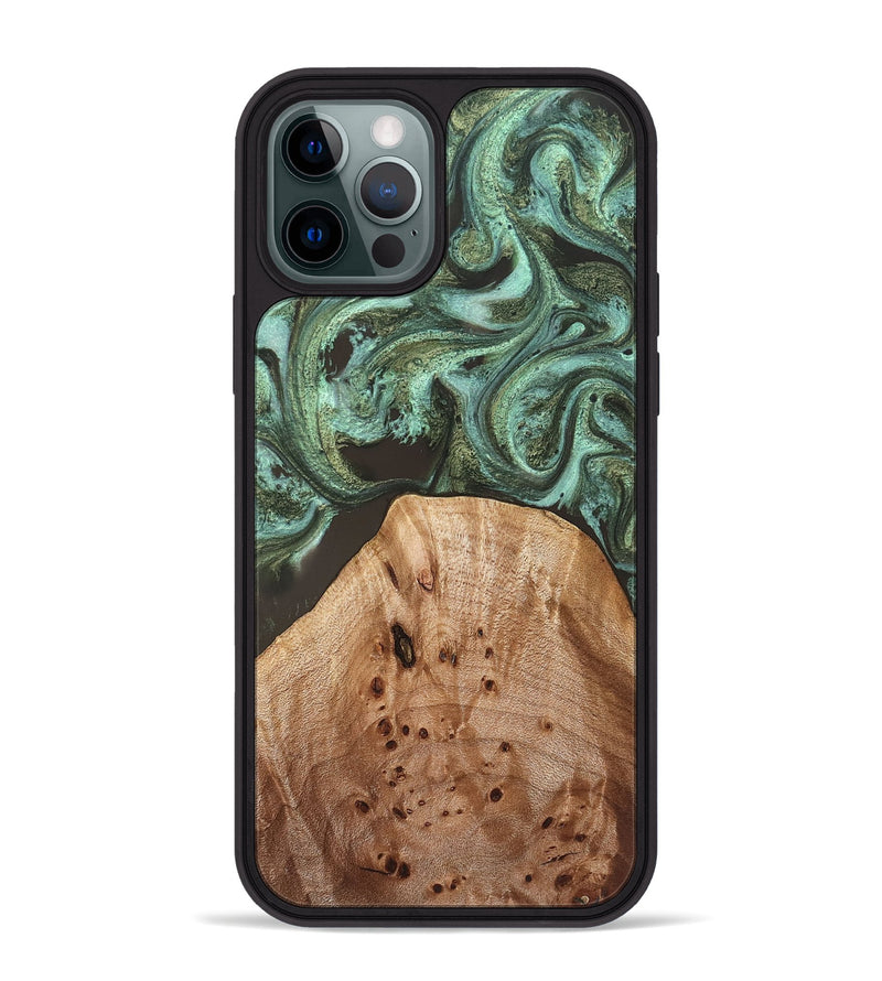 iPhone 12 Pro Max Wood Phone Case - Makena (Green, 830535)