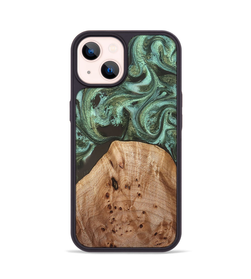 iPhone 14 Wood Phone Case - Makena (Green, 830535)