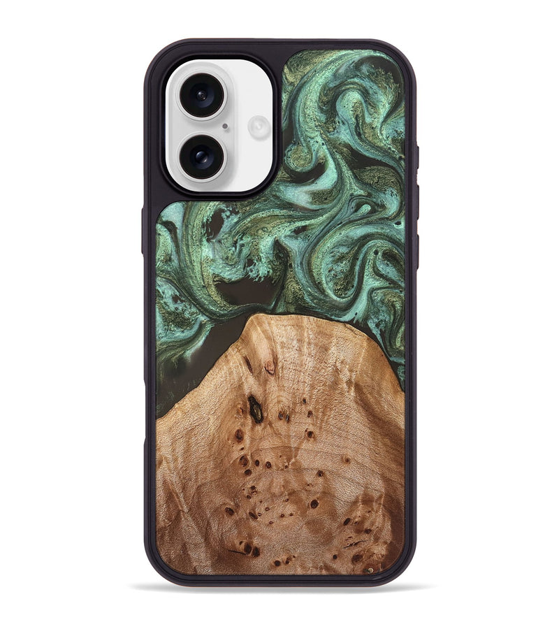iPhone 16 Plus Wood Phone Case - Makena (Green, 830535)