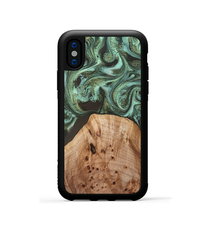 iPhone Xs Wood Phone Case - Makena (Green, 830535)