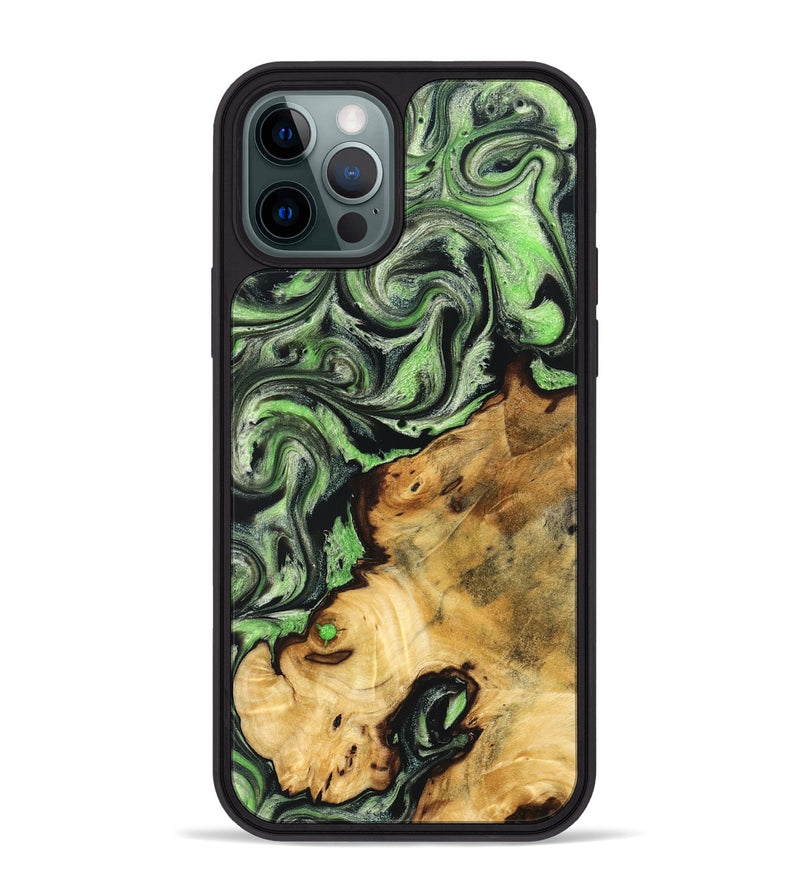 iPhone 12 Pro Max Wood Phone Case - Lisette (Green, 830536)