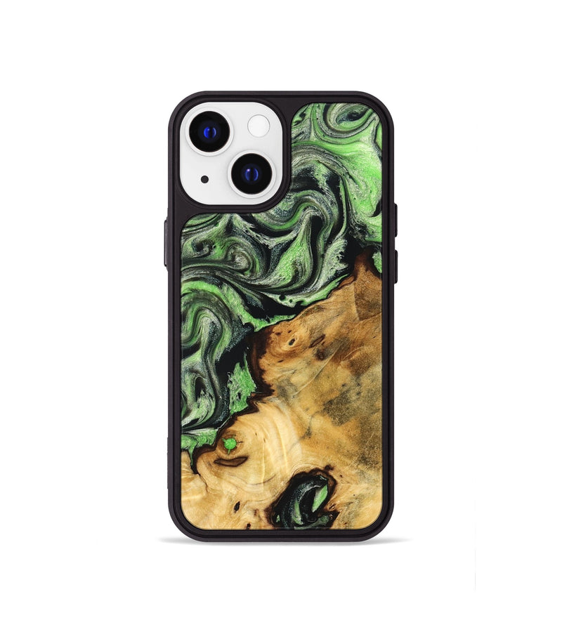iPhone 13 mini Wood Phone Case - Lisette (Green, 830536)
