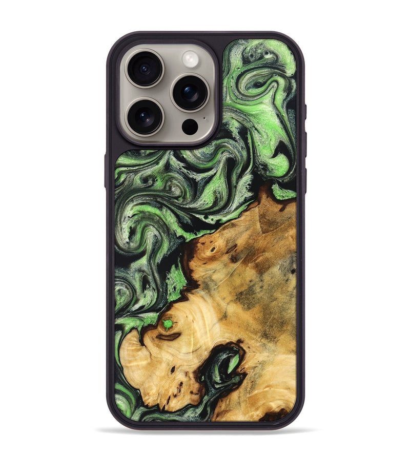 iPhone 15 Pro Max Wood Phone Case - Lisette (Green, 830536)