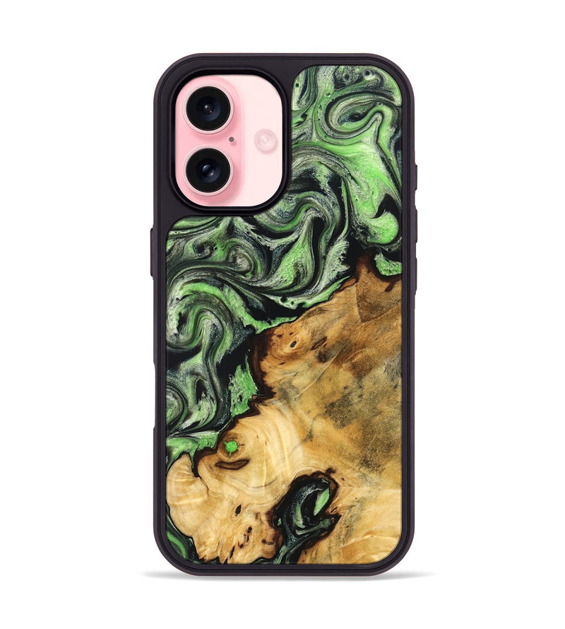 iPhone 16 Wood Phone Case - Lisette (Green, 830536)