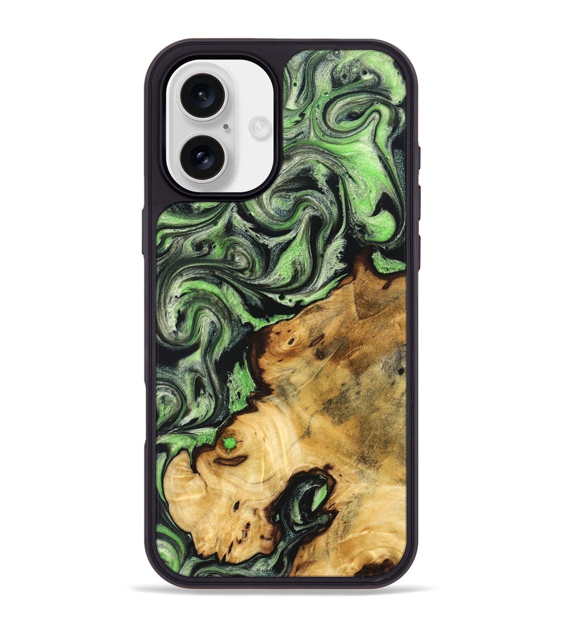 iPhone 16 Plus Wood Phone Case - Lisette (Green, 830536)