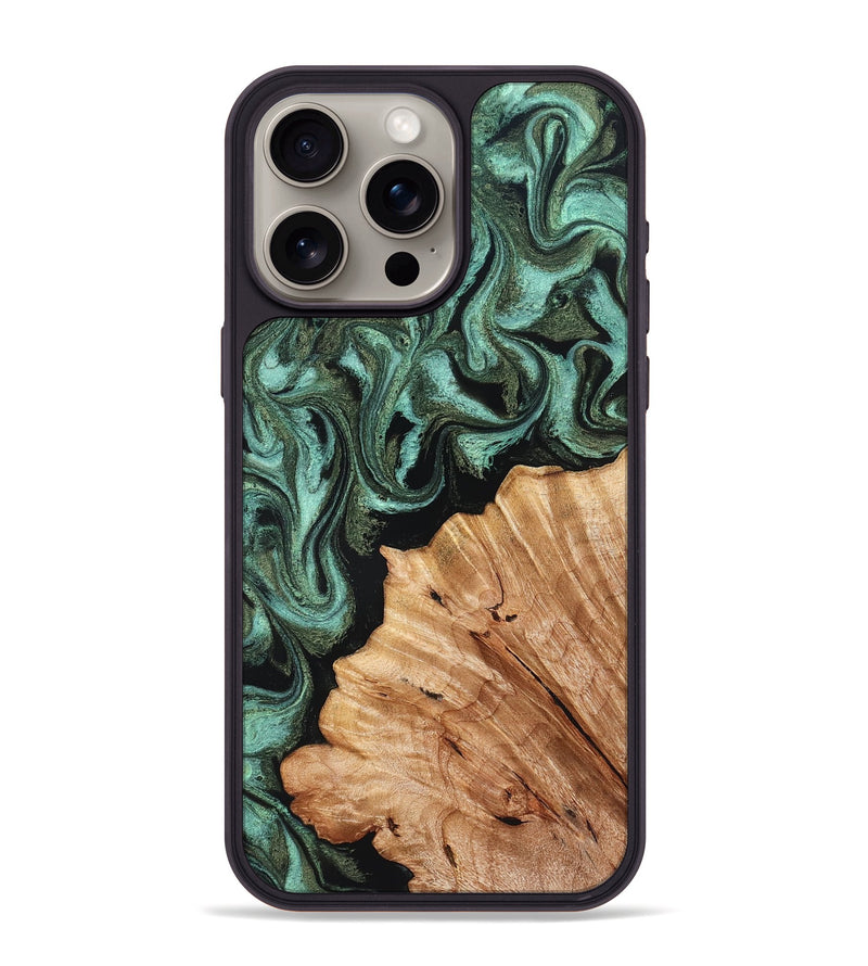 iPhone 15 Pro Max Wood Phone Case - Ned (Green, 830541)