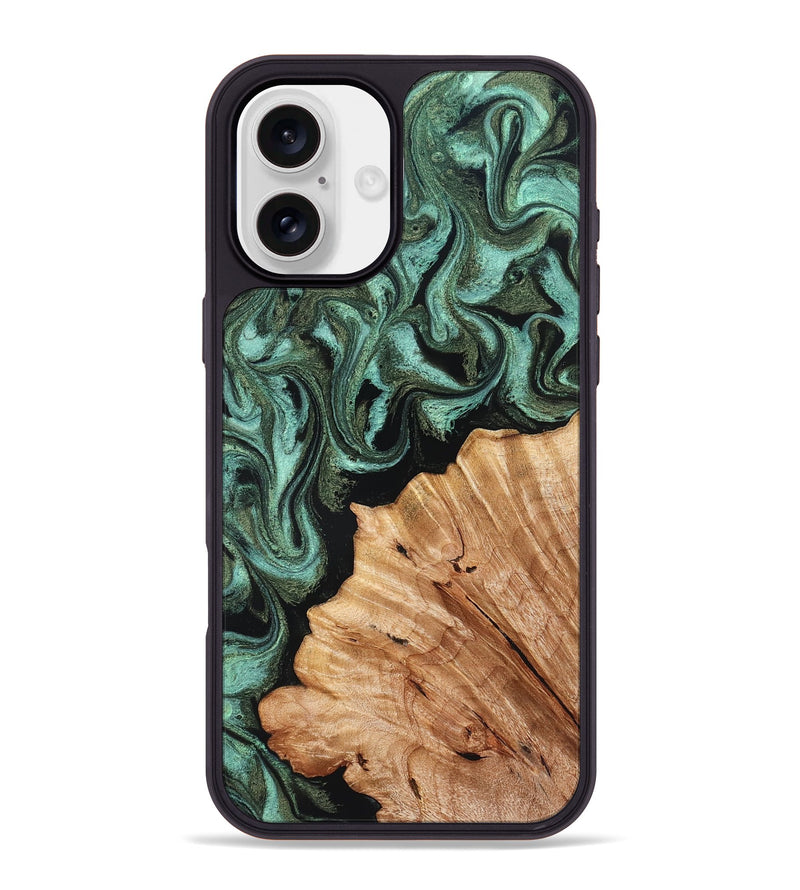 iPhone 16 Plus Wood Phone Case - Ned (Green, 830541)