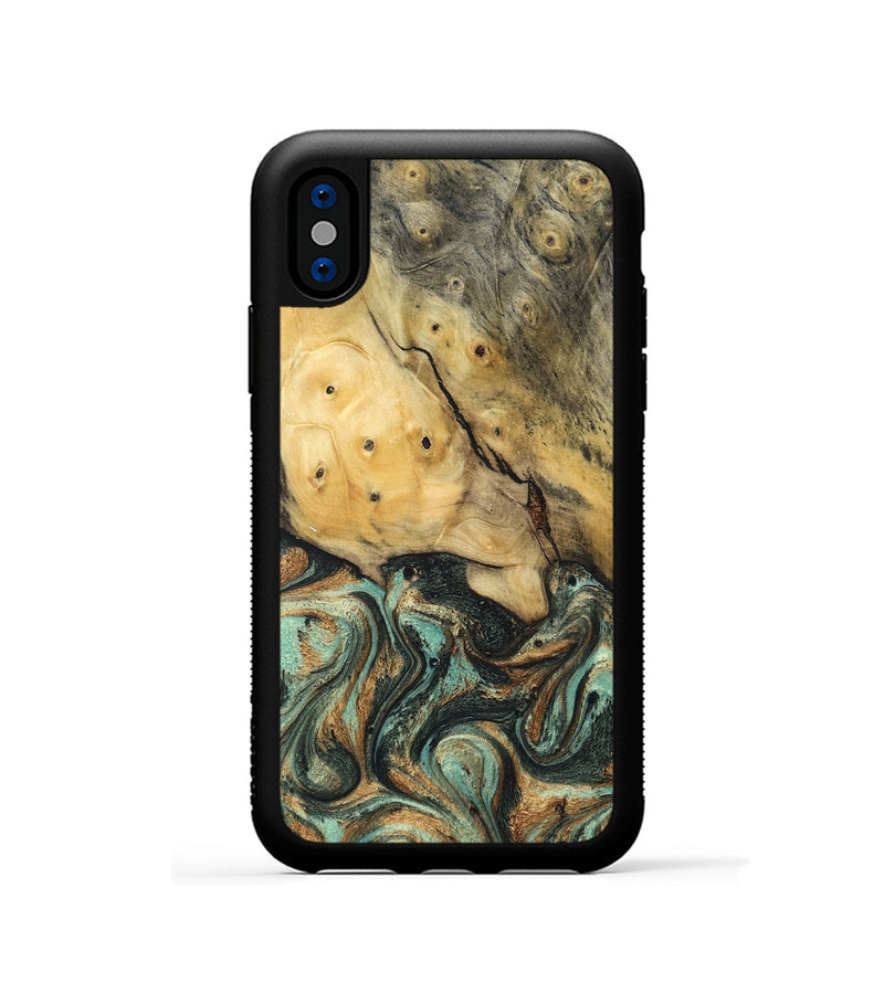 iPhone Xs Wood Phone Case - Polly (Green, 830544)