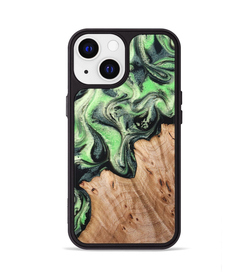 iPhone 13 Wood Phone Case - Libbie (Green, 830547)