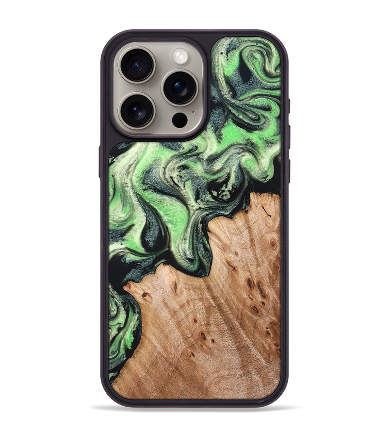 iPhone 15 Pro Max Wood Phone Case - Libbie (Green, 830547)