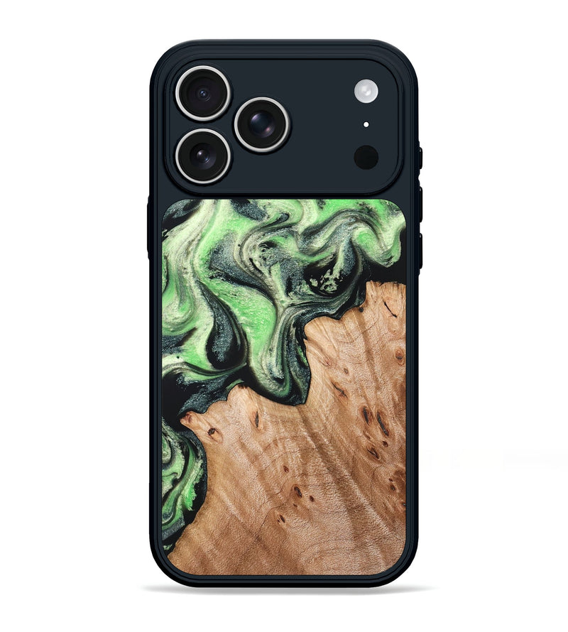 iPhone 17 Pro Max Wood Phone Case - Libbie (Green, 830547)