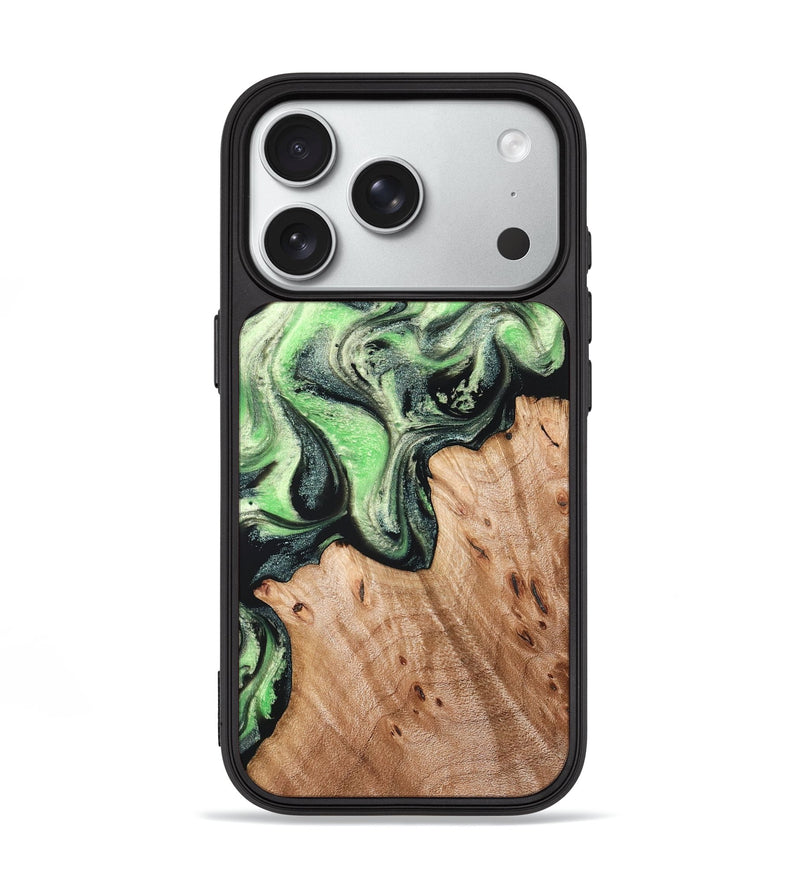 iPhone 18 Pro Wood Phone Case - Libbie (Green, 830547)