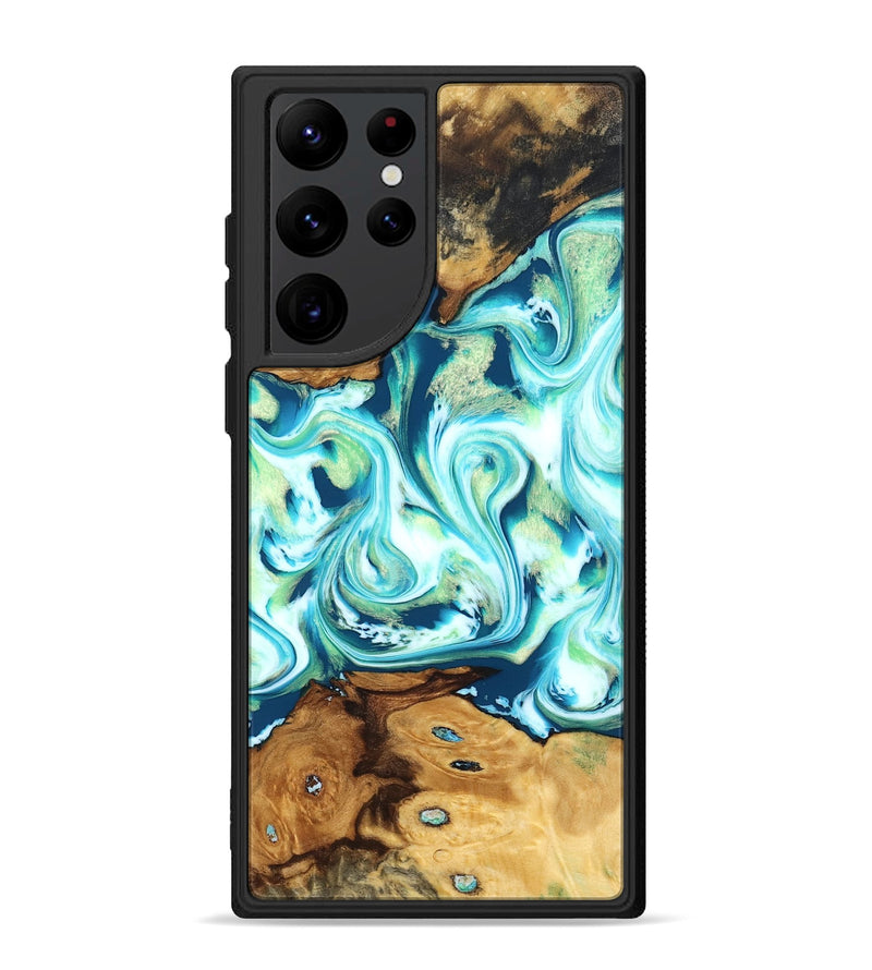 Galaxy S22 Ultra Wood Phone Case - Nathaly (Blue, 830549)