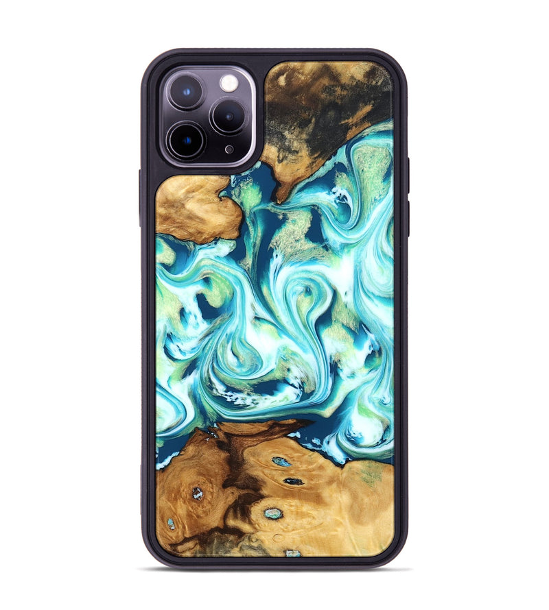 iPhone 11 Pro Max Wood Phone Case - Nathaly (Blue, 830549)