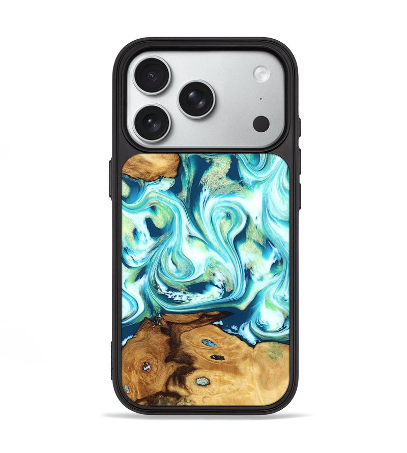 iPhone 18 Pro Wood Phone Case - Nathaly (Blue, 830549)