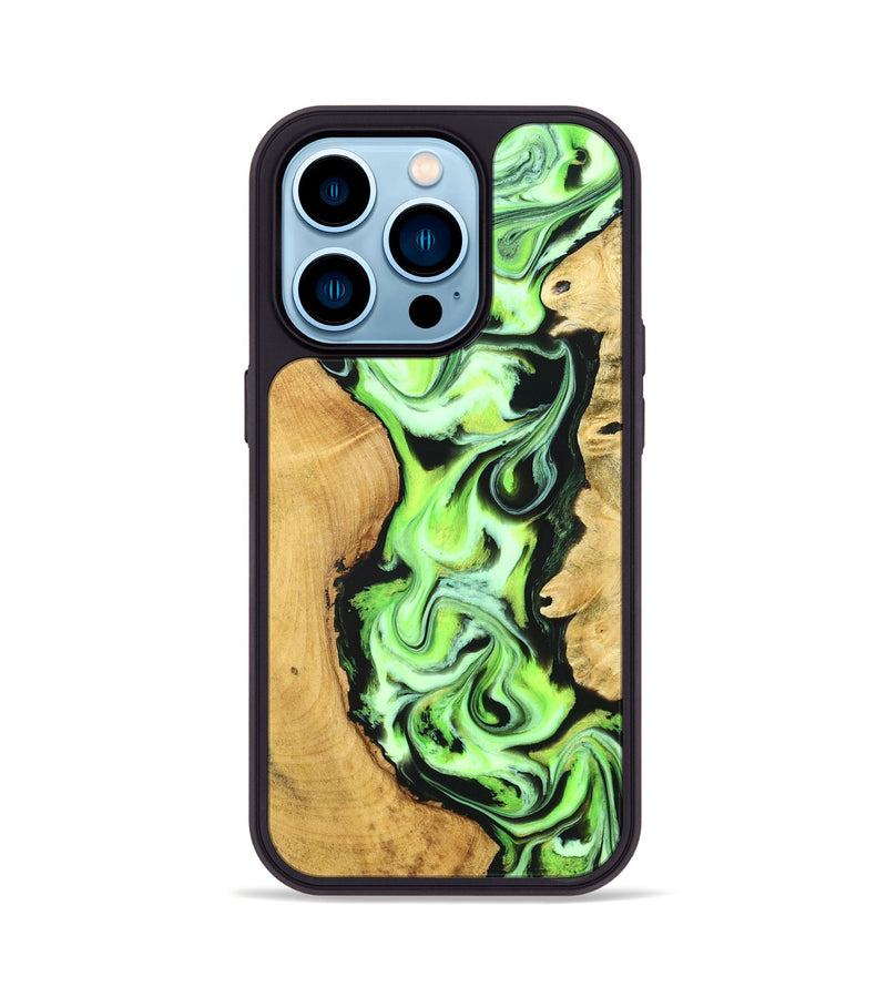 iPhone 14 Pro Wood Phone Case - Caspian (Neon, 830551)