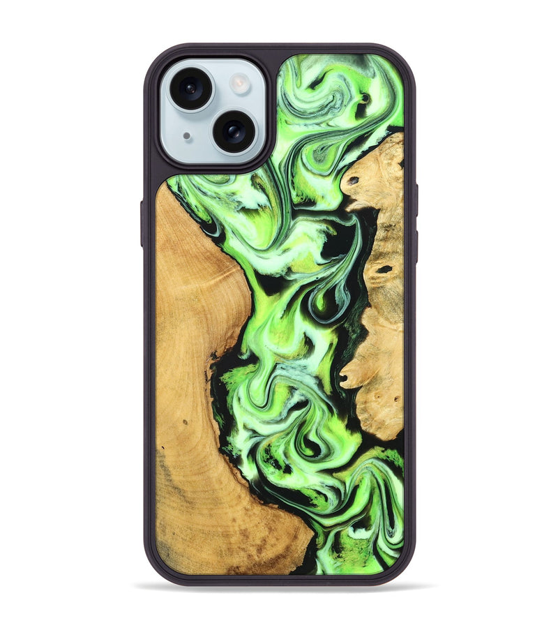 iPhone 15 Plus Wood Phone Case - Caspian (Neon, 830551)