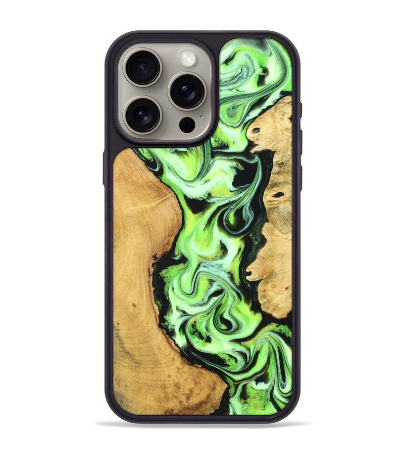 iPhone 15 Pro Max Wood Phone Case - Caspian (Neon, 830551)