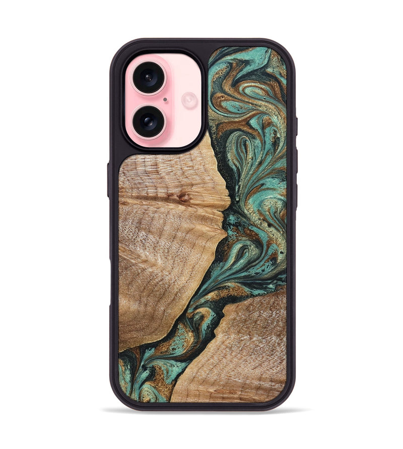 iPhone 16 Wood Phone Case - Emmalee (Green, 830552)