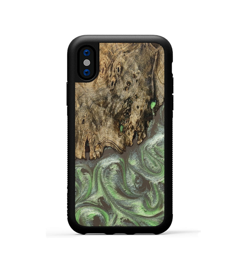 iPhone Xs Wood Phone Case - Chosen (Green, 830555)