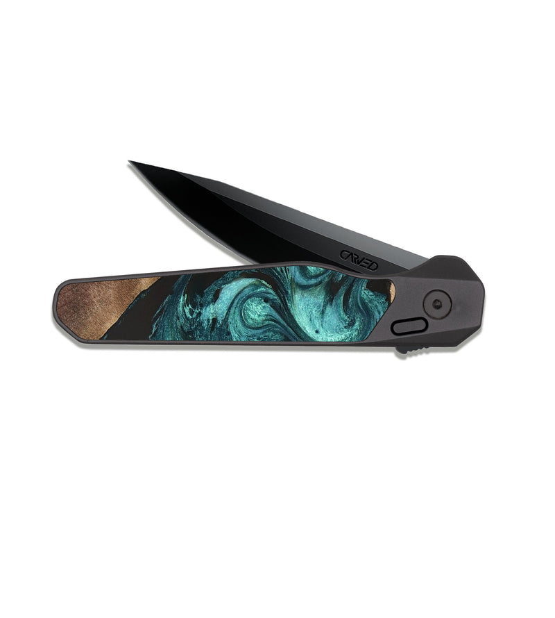 EDC Dark Slate Wood Pocket Knife - Mintie (Green, 830557)