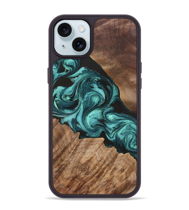 iPhone 15 Plus Wood Phone Case - Mintie (Green, 830557)