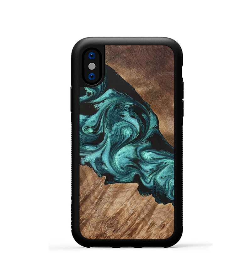 iPhone Xs Wood Phone Case - Mintie (Green, 830557)