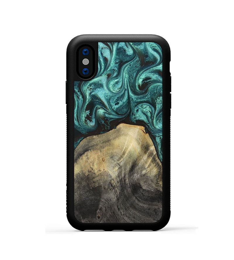 iPhone Xs Wood Phone Case - Luisa (Green, 830560)