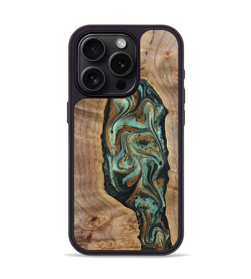 iPhone 15 Pro Wood Phone Case - Jaziel (Green, 830561)