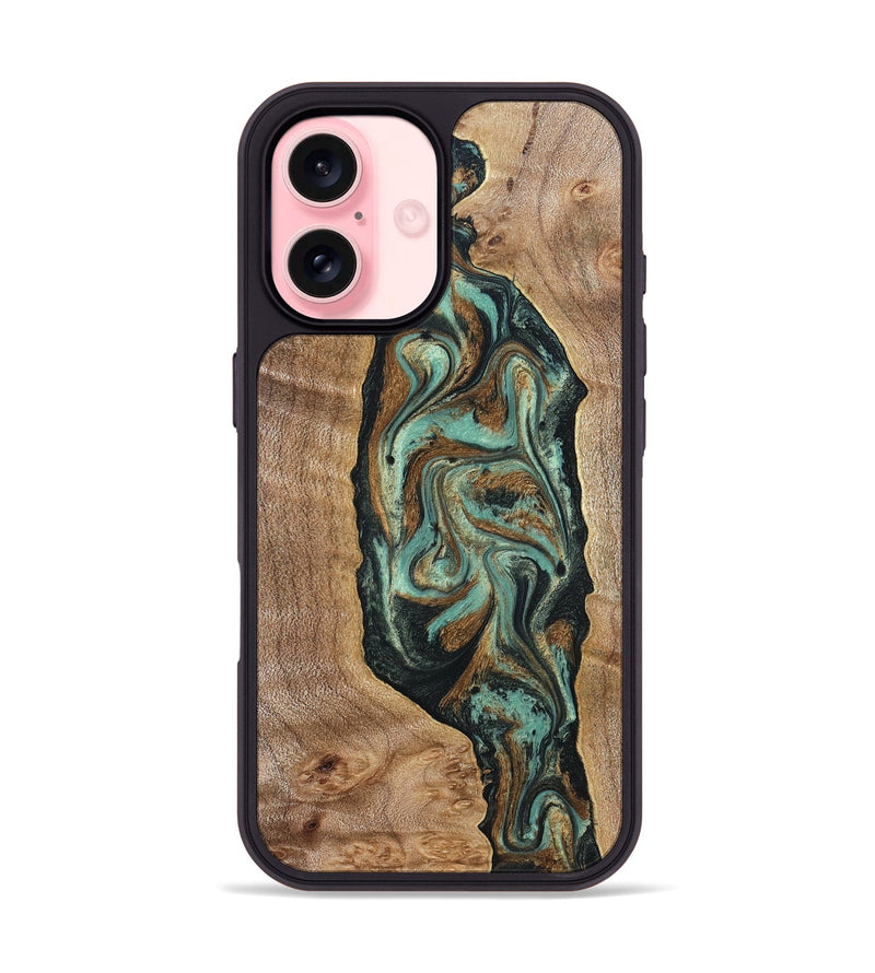 iPhone 16 Wood Phone Case - Jaziel (Green, 830561)