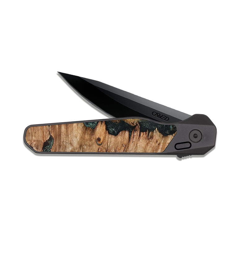EDC Dark Slate Wood Pocket Knife - Jamey (Green, 830566)