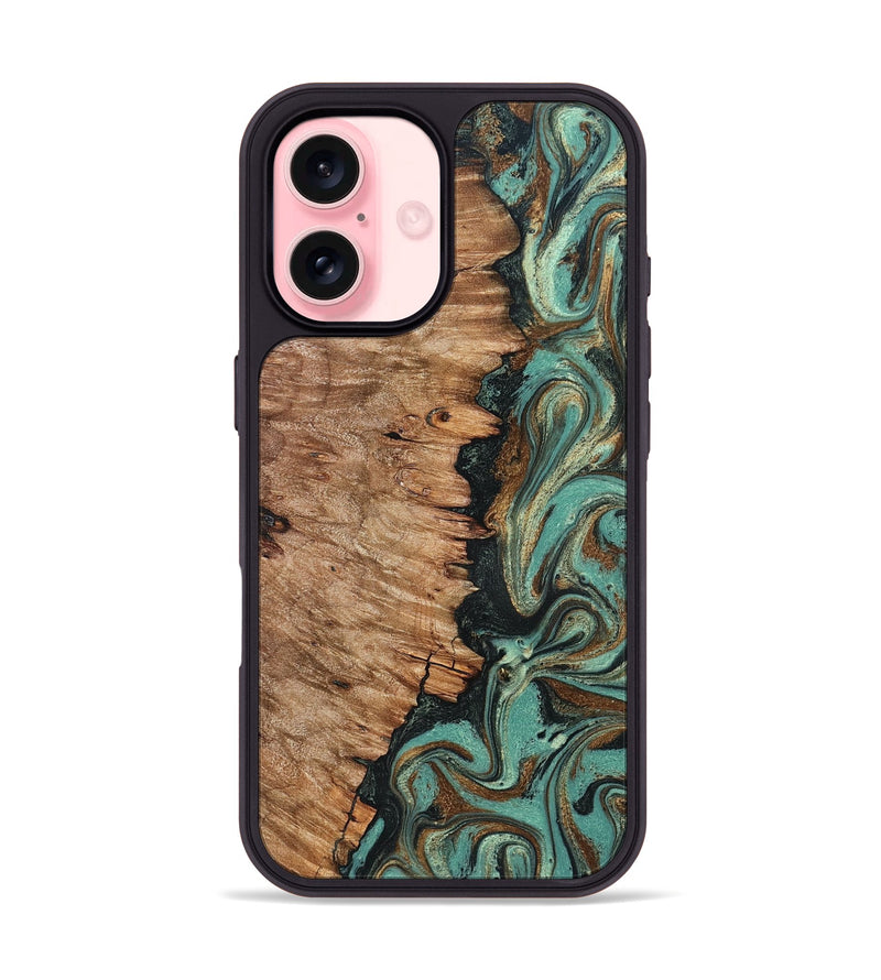 iPhone 16 Wood Phone Case - Jamey (Green, 830566)