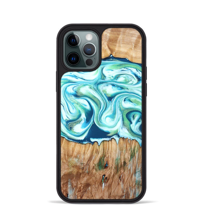 iPhone 12 Pro Wood Phone Case - Gale (Blue, 830568)