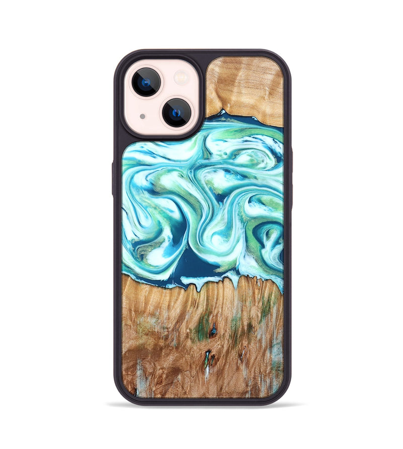 iPhone 14 Wood Phone Case - Gale (Blue, 830568)