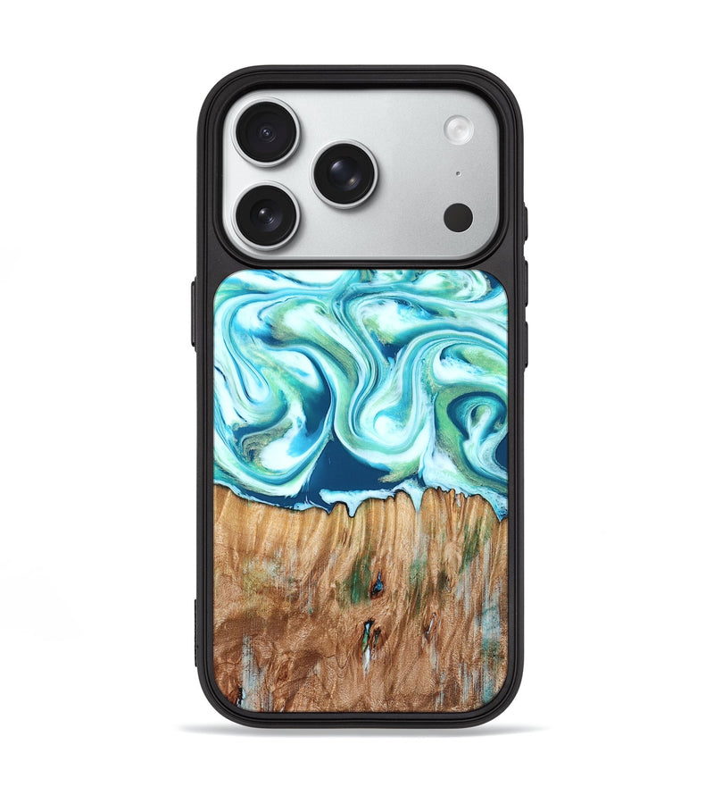 iPhone 18 Pro Wood Phone Case - Gale (Blue, 830568)