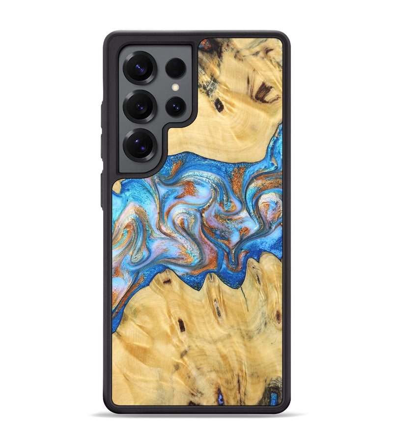 Galaxy S25 Ultra Wood Phone Case - Cyril (Teal & Gold, 830573)