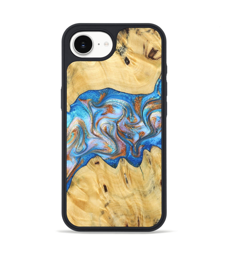iPhone 17e Wood Phone Case - Cyril (Teal & Gold, 830573)