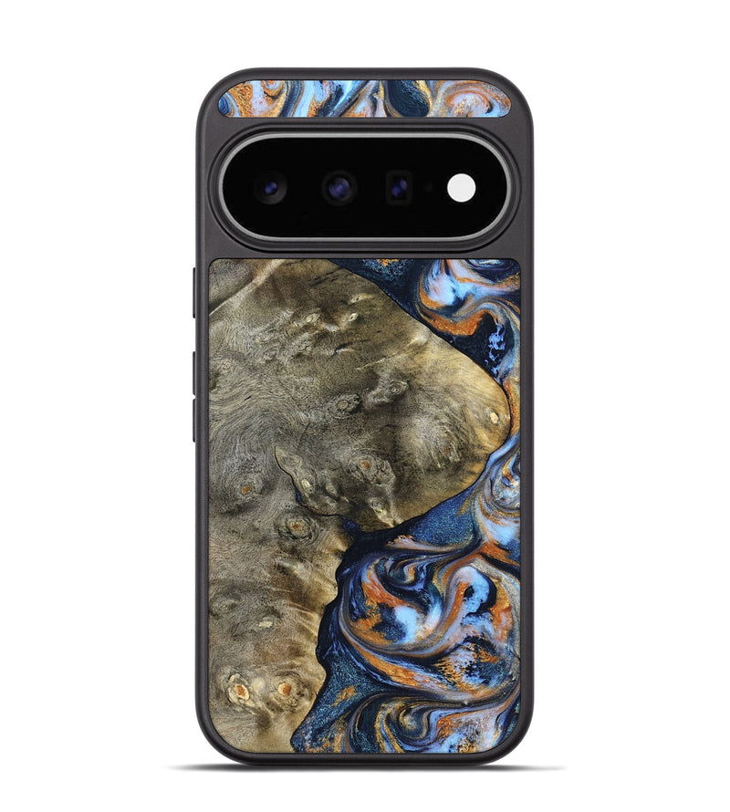 Pixel 11 Wood Phone Case - Kasen (Teal & Gold, 830574)
