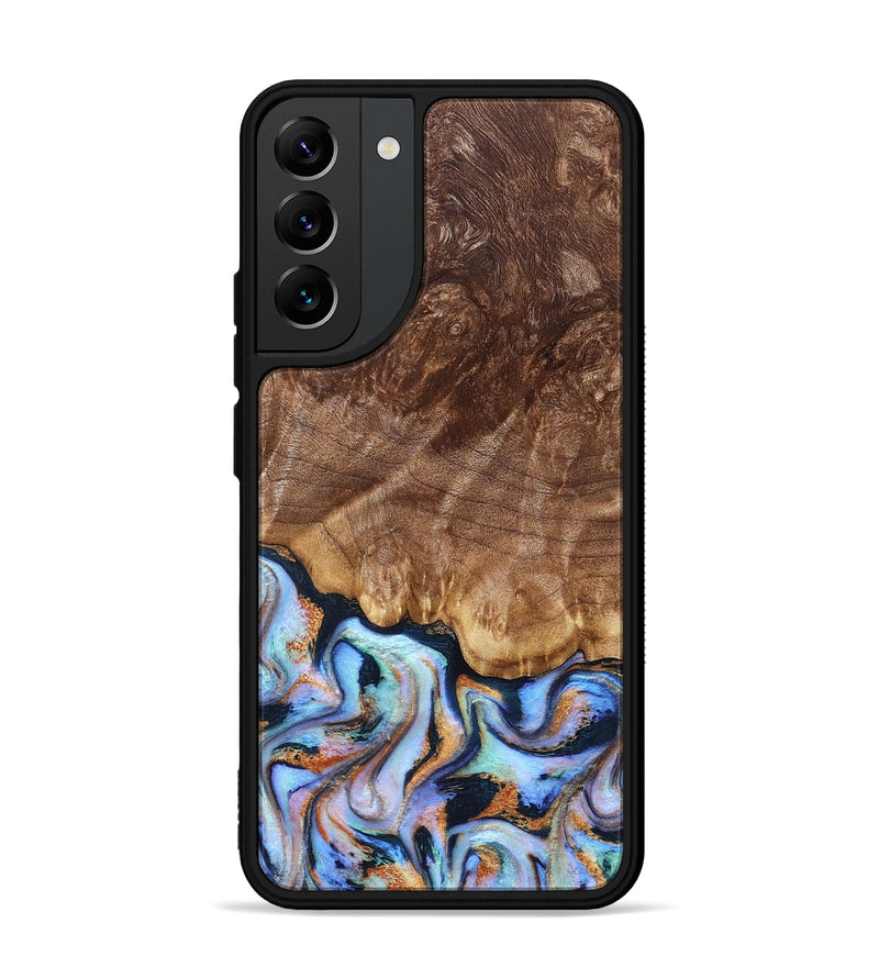 Galaxy S22 Plus Wood Phone Case - Eliel (Teal & Gold, 830575)
