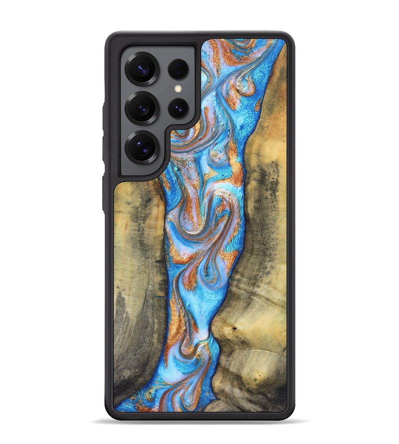 Galaxy S25 Ultra Wood Phone Case - Ernst (Teal & Gold, 830576)