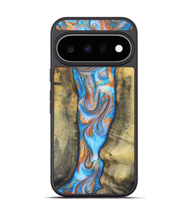 Pixel 11 Pro Wood Phone Case - Ernst (Teal & Gold, 830576)
