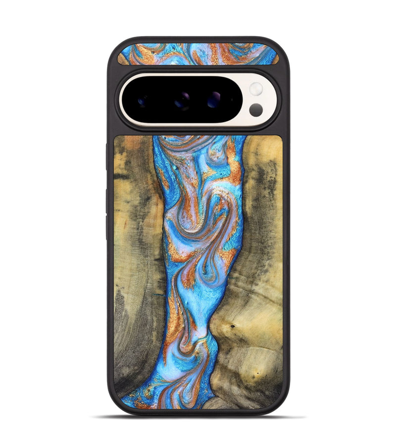 Pixel 9 Wood Phone Case - Ernst (Teal & Gold, 830576)