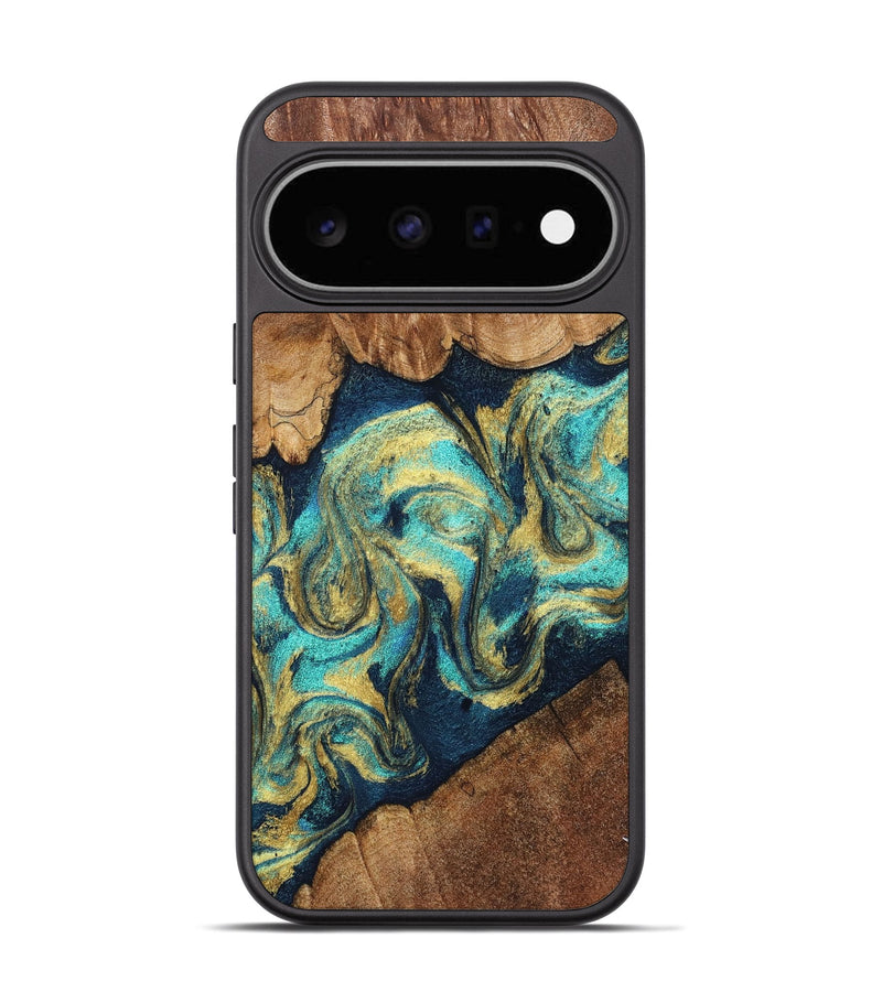 Pixel 11 Wood Phone Case - Lesley (Teal & Gold, 830577)
