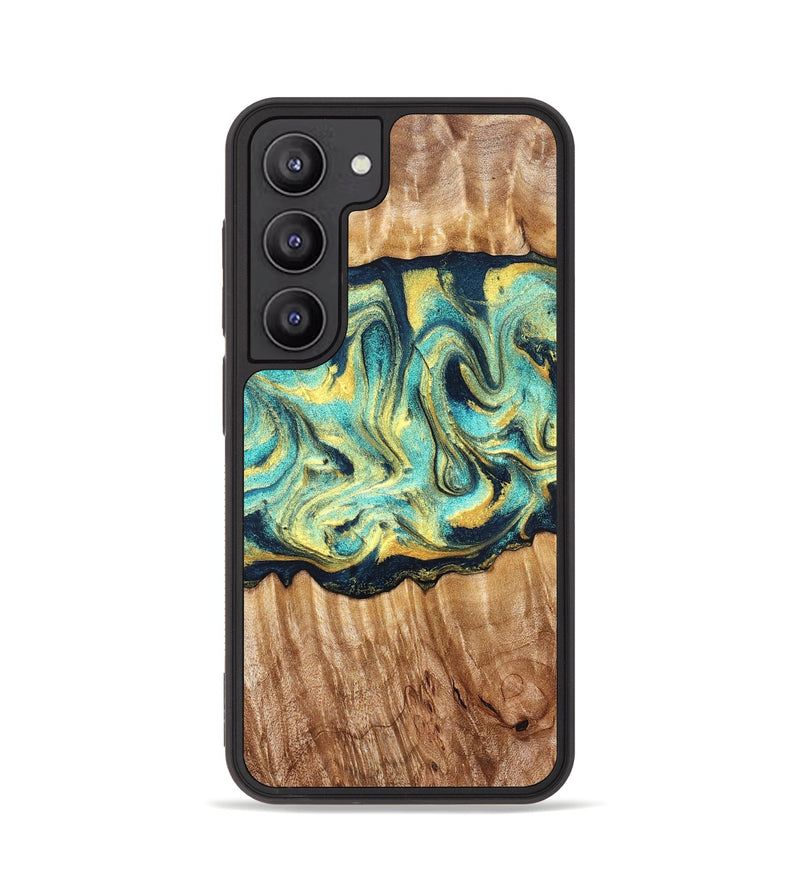 Galaxy S23 Wood Phone Case - Elwin (Teal & Gold, 830580)