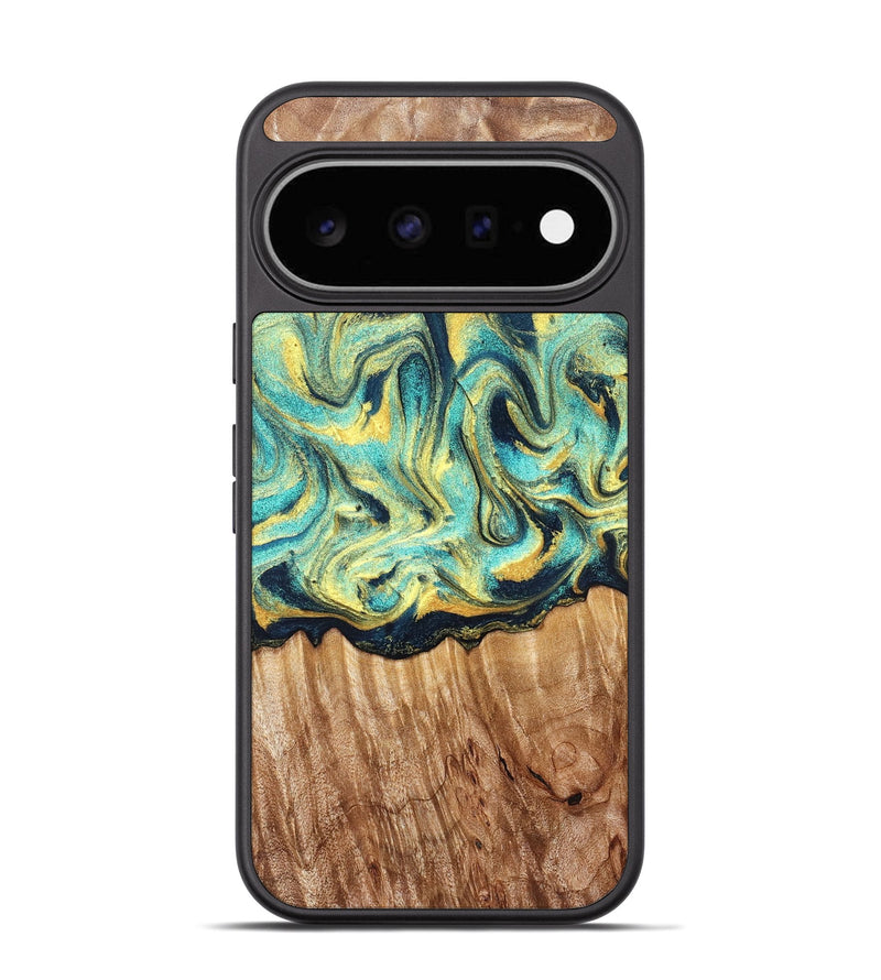 Pixel 11 Wood Phone Case - Elwin (Teal & Gold, 830580)