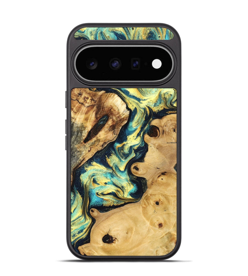 Pixel 11 Wood Phone Case - Lorie (Teal & Gold, 830584)