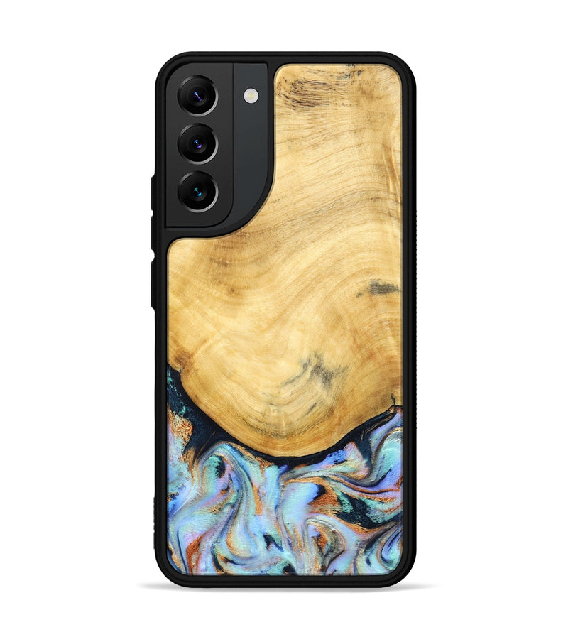 Galaxy S22 Plus Wood Phone Case - Juli (Teal & Gold, 830586)